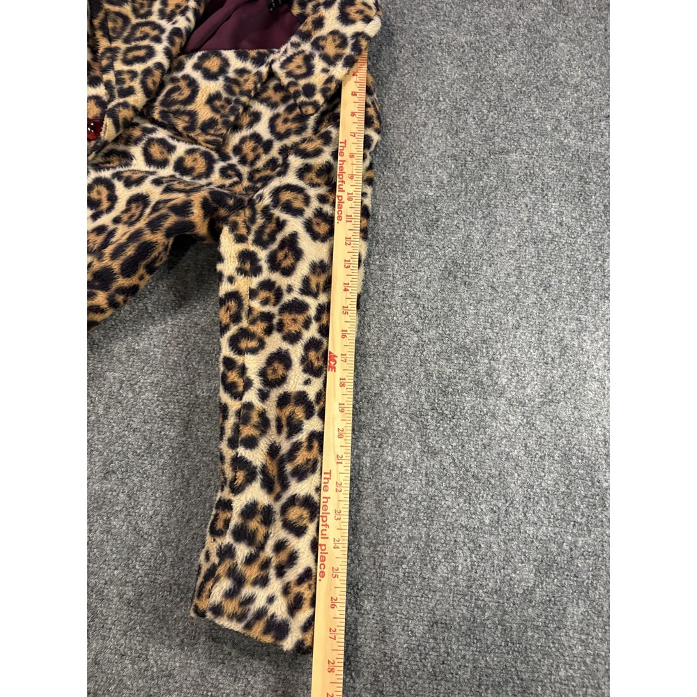 Vtg Toppers Faux Fur Coat Womens M Leopard Cheetah Print Rockabilly Overcoat 60s - Picture 10 of 11